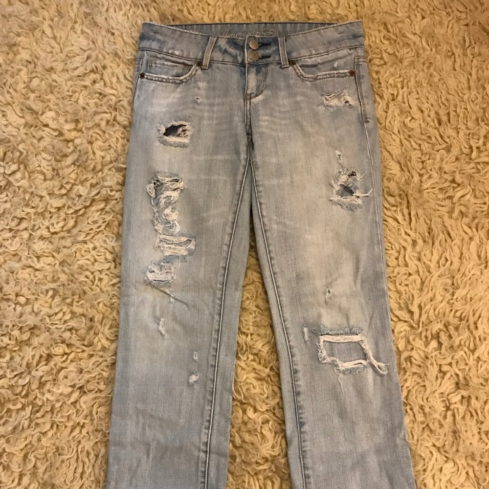 American Eagle Distressed Skinny Jean Size 0